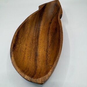 Vintage Genuine Monkey Pod Wooden Candy Or Trinket Dish Made in Philippines